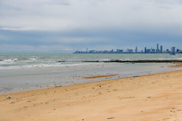 Horizontal line of the beach, in Pattaya, Thailand