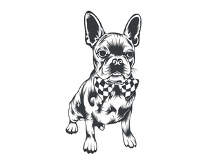 Boston Terrier Breed Vector Illustration, Boston Terrier Dog Vector on White Background for t-shirt, logo, and others