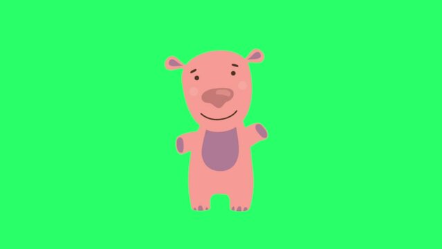 Animation cow isolate on green screen.