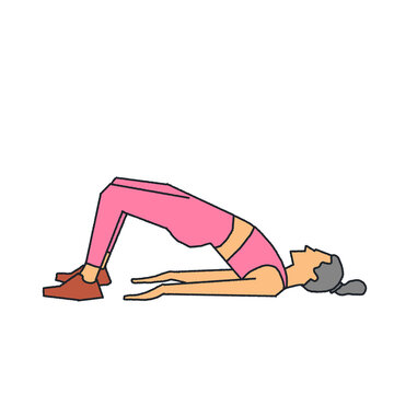 Cartoon Doodle of Woman Doing Yoga