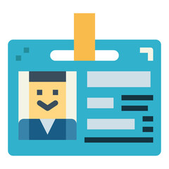 id card flat icon style