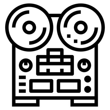black line art reel to reel recorder clip art preview