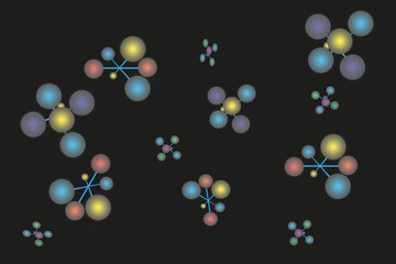 Futuristic abstract - Molecule technology with polygonal shapes on dark background. Digital technology concept design Vector illustration.