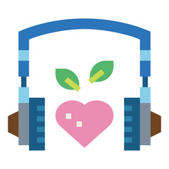 music therapy flat icon style