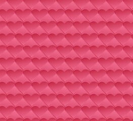 Pink gradient hearts seamless pattern, vector illustration.