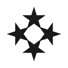Four Stars Cross Hollow Shape Icon