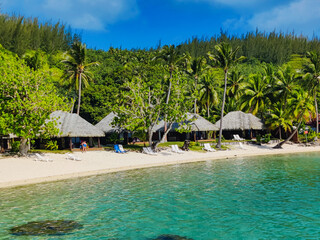 Tahiti island palm beach, French Polynesia