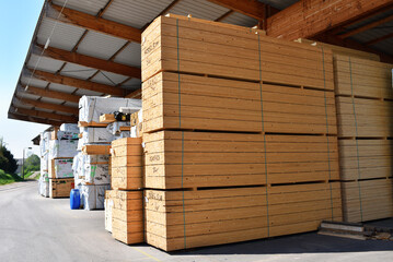 Timber mill/ sawmill: storage of planed wooden boards