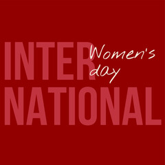 International Women's Day illustration design with red background