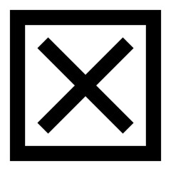 Cross Check mark Symbol on Transparent Background