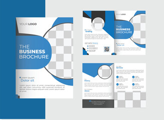 Professional Blue color Business Bi Fold Brochure Design Template for your Company, Corporate, Business, Advertising, Marketing, Agency, and Internet business.