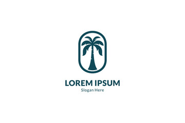 Palm tree vector logo in simple design