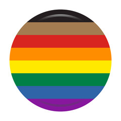 Obraz premium Circle Rainbow symbol new Pride Flag with black and brown stripes