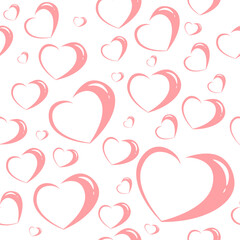 Seamless pattern pink hearts. Valentine's Day. Vector illustration