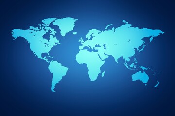 Fototapeta premium World map with dark blue background 