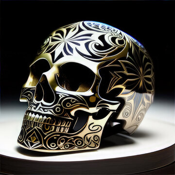 AI Artwork - Decorative Skull paperweight, simulation
