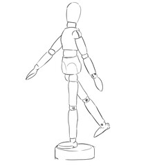 mannequin with a pen