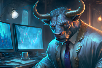 Bullish investor concept Generative ai