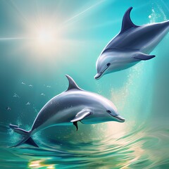 Obraz premium dolphins in the sea
