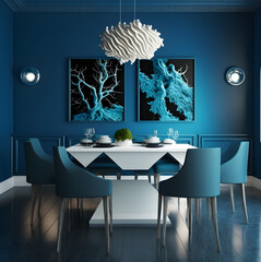 Modern dining room interior design.