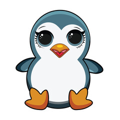 Fototapeta premium Cartoon Cute little penguin Vector illustration