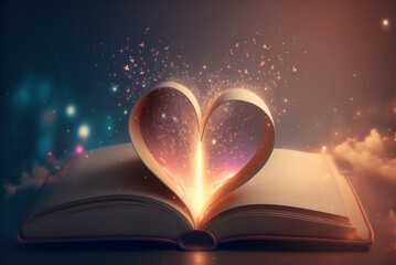 Heart shaped from book pages