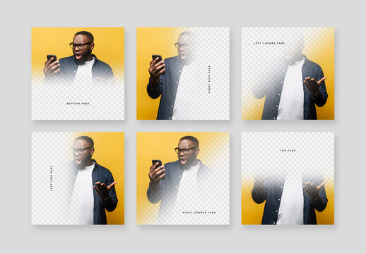 Social Media Layouts with Fade Effects