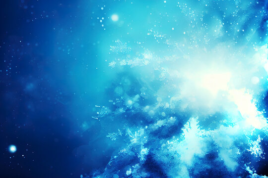 Abstract frosty blue background texture. Digitally generated AI image