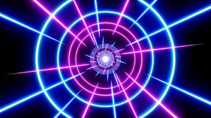 Blue and Purple Laser with Circle Lights