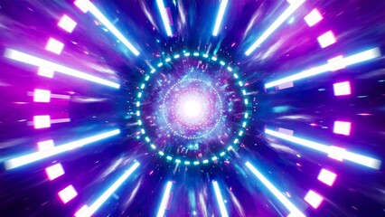 Neon Energy Burst Motion with Geometric Neon Light Effect