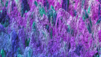Neon color mineral stone substance background 3d rendering