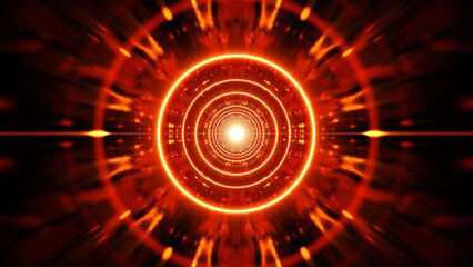 Red circle light on smudged red color background