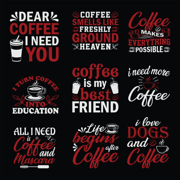 Coffee Vector T-shirt Design Bundels.