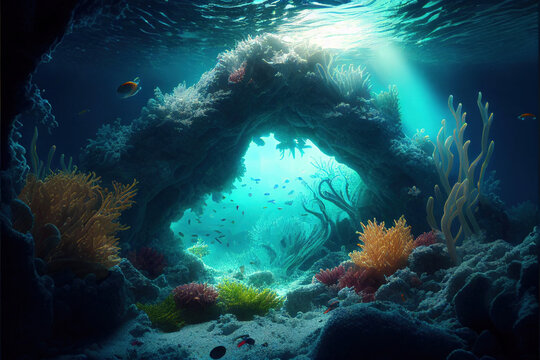 Generative AI - underwater reef