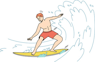 Man surfing on ocean waves