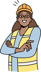 African American woman industry worker in uniform