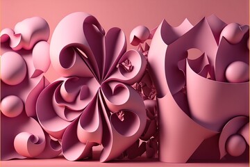  a pink abstract artwork with a pink background and a pink background with a pink flower and a pink background with a pink flower and a pink background.  generative ai