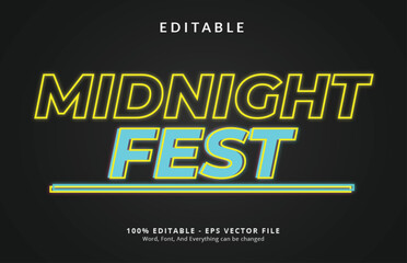 Editable text effect, neon style poster design