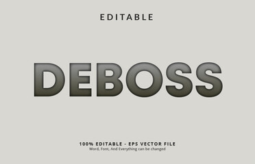 Editable text effect on Deboss style design