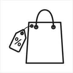 goody bag - gift - shopping - discount - icon vector design template