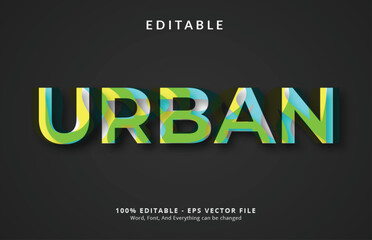 Editable text effect, Urban text on inline cut style, poster design