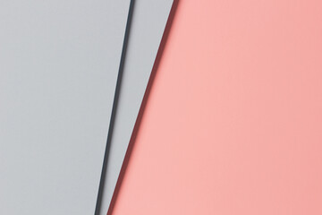 Abstract colored paper texture background. Minimal geometric shapes and lines in pastel pink and light blue colours