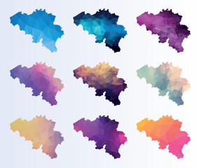 Set low poly maps of Belgium