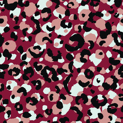 Abstract modern leopard seamless pattern. Animals trendy background. Color decorative vector stock illustration for print, card, postcard, fabric, textile. Modern ornament of stylized skin