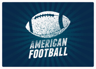 American football typographical vintage grunge splatter paint style poster or emblem design. Retro vector illustration.