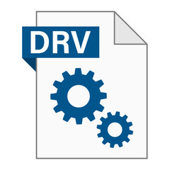 Modern flat design of DRV file icon for web