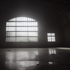 Inside a deserted warehouse, where only darkness reigns