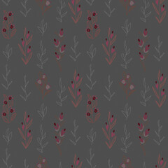 Seamless abstract floral pattern, pastel texture, paper texture, hand drawing.