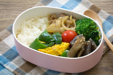 ピーマンの卵炒めのお弁当