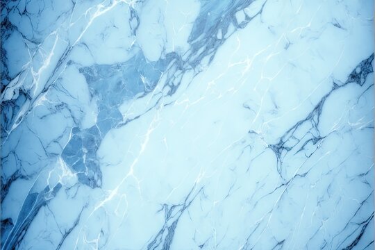  a marble textured background with a blue hued design in the center of the image is a square frame with a gold border around the edges.  generative ai